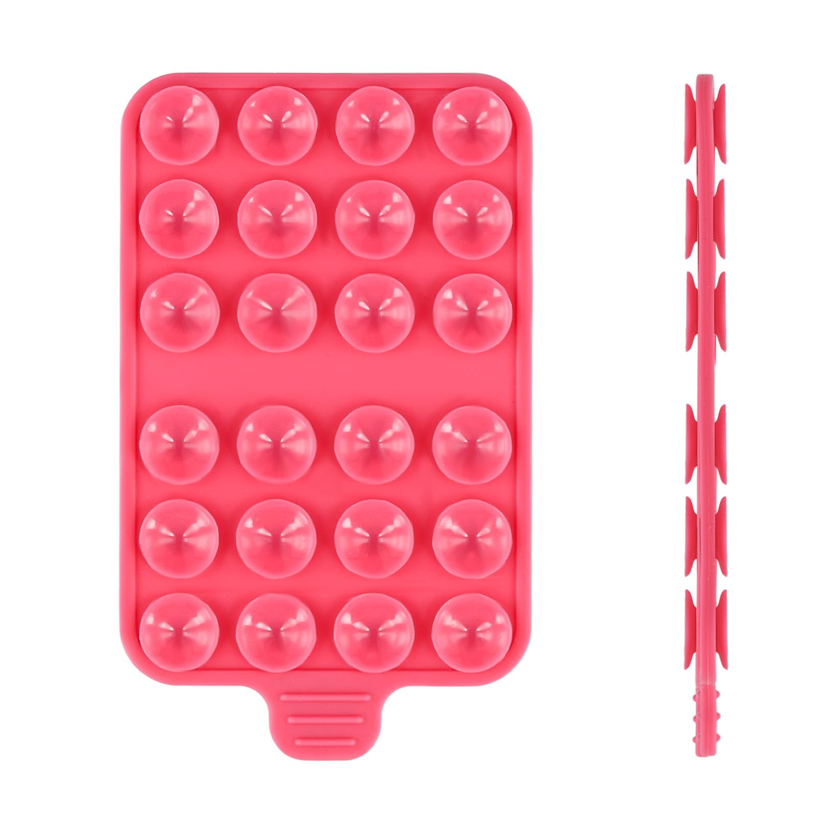 PEUTIER Double-Sided Suction Cup Phone Mount Silicone Suction Phone Case Adhesive Sticky Phone Grip Hands-Free Phone Grip Silicone Phone Holder for iPhone & Android Single Pack (Rose Red)